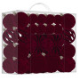 48 Boule de Noel Velour Bordeaux, Décoration Sapin de Noël Rouge Floquées | Incassables Deco Sapin de Noël, différentes tailles 