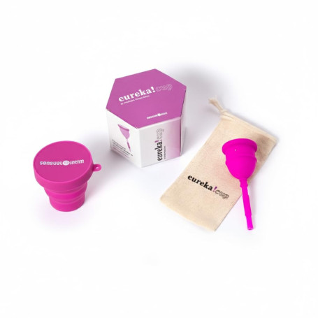 Eureka! Cup - Coupe menstruelle vide avec stérilisateur pliable | Silicone médical réutilisable | Alternative confortable et éco