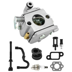 QWORK® Jeu de carburateurs compatible avec STIHL MS170 180 017 018, accessoires de tondeuse à gazon tronçonneuse, avec accessoir