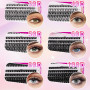 Aomig Faux Cils Individuel, 30D+40D+50D+60D+80D+100D Cluster Lash, 570 Pièces Kit d'extension Faux Cils DIY avec Liaison, Joint 