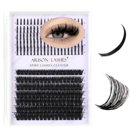 Arison Lashes Faux Cils Cluster Manga Spikes + Volume 80D DIY Extensions de Cils Wispy en Grappes (Spikes 12-20 + 80D 10-18)