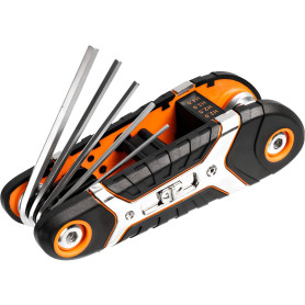 RICHMANN Ensemble de clés hexagonales internes pliables en acier Cr-V - 8 pièces (1,5-8mm) - Portable, pliable pour vélo, tourne