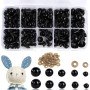 Yeux de Sécurité 100 pièces Yeux de Poupée en Plastique avec Rondelles de Ceinture pour DIY Poupée Peluche,Marionnettes Artisana