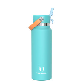 Sparrow Gourde Isotherme 1L - Inox Gourdes avec Paille Bouteille Isotherme | Bouteille Isotherme avec Paille Gourde Inox , Anti-