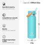 Sparrow Gourde Isotherme 1L - Inox Gourdes avec Paille Bouteille Isotherme | Bouteille Isotherme avec Paille Gourde Inox , Anti-