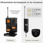 TONOR Micro sans Fil UHF avec Microphone Casqueà/Micro Cravate, Transmetteur Bodypack et Mini récepteur Rechargeable Sortie 6,35