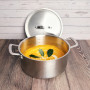 KAMBERG - Faitout Marmite Ø32 cm en Acier Inoxydable 18/10 Triply - Sans PFAS - Couvercle inclus - Tous feux dont induction et f
