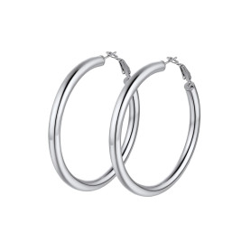 PROSTEEL Boucle d'Oreille Créole Femme 20mm/30mm/40mm/60mm/80mm, Anneaux d'Oreilles Epais en Acier Inoxydable/Plaqué Or/Noir, 90