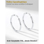 PROSTEEL Boucle d'Oreille Créole Femme 20mm/30mm/40mm/60mm/80mm, Anneaux d'Oreilles Epais en Acier Inoxydable/Plaqué Or/Noir, 90