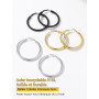 PROSTEEL Boucle d'Oreille Créole Femme 20mm/30mm/40mm/60mm/80mm, Anneaux d'Oreilles Epais en Acier Inoxydable/Plaqué Or/Noir, 90