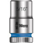 Wera 05005420001 Barre magnétique pour douilles A Imperial 1, Jeu de douilles Zyklop, 1/4", système impérial, 9 pièces Noir