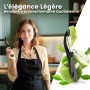 Axer Econome Legumes Noir & Gris - Eplucheur Légumes et Fruits avec Lame Dentelée - Économe Legumes Lavable au Lave-vaisselle - 