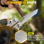 BIBURY Pince Multifonctions en Alliage de Titane et Acier Damas, Outil Multifonction, Multitool, Idee Cadeau Homme, Anniversaire