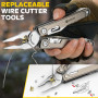 BIBURY Pince Multifonctions en Alliage de Titane et Acier Damas, Outil Multifonction, Multitool, Idee Cadeau Homme, Anniversaire
