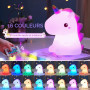 One Fire Veilleuse Enfant, 16 Couleurs Silicone, Lampe Chevet Rechargeable | Cadeau fille licorne, bébé, lampe de chevet silicon