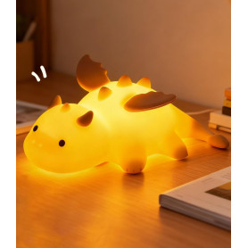 Veilleuse Animal en Silicone 3 Intensité Variable, 7 Changements de Lumière | Commande Tactile Lampe de Chevet