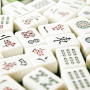 XPJBKC Jeu de Mahjong Portable - Mini Set Chinois Avec 144 Tuiles et 2 Dés - Adapté aux Jeux de Famille, Réunions, Fêtes d'Amis