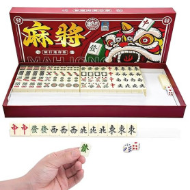 Primasage Mini Jeu de Mahjong 144 Tuiles Voyage | Mahjong 2 x 1,4 x 1 cm, Majong compactes pour famille, amis et voyage