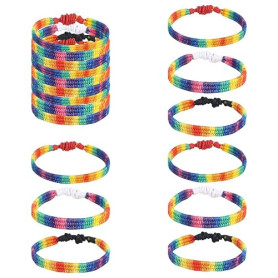 RUCUDIM Bracelets Ajustables de la Fierté, Bracelet Arc-en-ciel LGBT, Gays Lesbienne Bracelets de Fierté pour les Parades des Fi