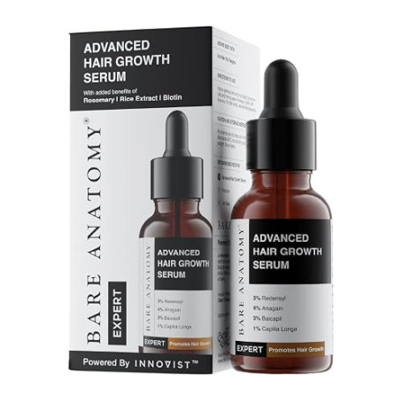 Bare Anatomy Sérum avancé de croissance des cheveux | 3% de Redensyl + 4% de Anagain + 3% de baicapil + 1% de Capilia Longa, ext