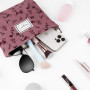 Aucuu Trousse de Toilette Voyage, Trousses de Maquillage en Toile, Trousse Maquillage Femme, Cosmétiques à Glissière Portable, S