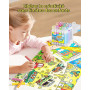 D-FantiX 36 couleurs de marqueurs lavables pour enfants, set de marqueurs de coloriage avec livres de coloriage et support, boît