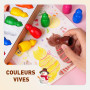 YPLUS Crayons Cire Bonhomme de Neige 8 Couleurs, Crayon Bébé Empilable | Crayon Bébé 12 Mois Lavable et Non Toxique, Forme Jumbo