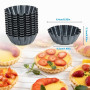 Comius Sharp Moule à Tarte aux œufs, 12 Pièce Moules à Tartelettes en Acier au Carbone, Réutilisables, Tarte Oeuf Pan Antiadhési