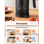 YISSVIC Mousseur à Lait Électrique 4-en-1 500W Mousse Chaude et Froide | Cappuccino Latte Macchiato en 2 Mins, Arrêt Automatique