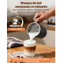 YISSVIC Mousseur à Lait Électrique 4-en-1 500W Mousse Chaude et Froide | Cappuccino Latte Macchiato en 2 Mins, Arrêt Automatique