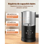 YISSVIC Mousseur à Lait Électrique 4-en-1 500W Mousse Chaude et Froide | Cappuccino Latte Macchiato en 2 Mins, Arrêt Automatique