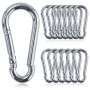 Lot de 16 mousquetons, 6 x 60 mm, petits, charge maximale : 180 kg, mousquetons pour porte-clés, camping, hamac, laisse pour chi
