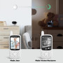 GHB Babyphone Camera 2,8" LCD sans WiFi 2,4 GHz Capteur Température | Camera Bebe Surveillance, VOX Mode, Berceuse, Vision Noctu