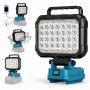 Lampe LED Rechargeable pour Batterie Makita 18V, 4800LM, Double Port USB | Projecteur LED Chantier Portable Réglable à 180° Pour