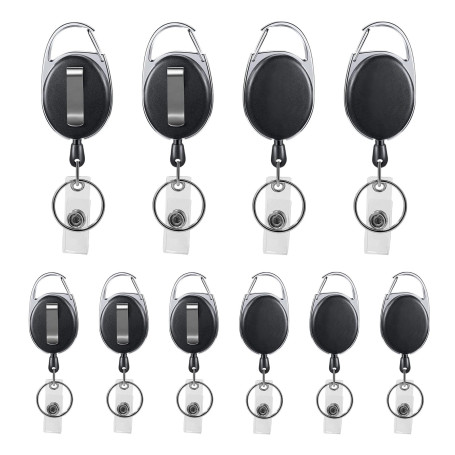 MFUSUL Lot de 10 porte-clés extensibles - Porte-badge rétractable - Cordon extensible pour porte-cartes, cartes d'identité, cart