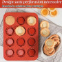 Webake Lot de 2 Moule Mini Tartelette Silicone 6cm Moules Tartelettes | Moule a Tartelette 24 Cavités Moule Silicone Tartelette