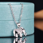 Yumilok pendentif collier en 925 argent et zircon cubique l'éléphant brillant aimable mignon pour femme fille comme cadeau