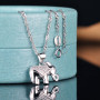Yumilok pendentif collier en 925 argent et zircon cubique l'éléphant brillant aimable mignon pour femme fille comme cadeau