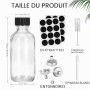 12 Mini Bouteilles Verre 60 ml à Remplir – Petites Bouteilles à Shot | Avec Couvercles Brosse, Stylo, Entonnoir & Étiquettes | p