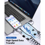 Câble USB C Pour Voiture Spirale,60W Cable USB C vers USB C Charge Rapide | Câble USB vers USB C et Lightning 2 en 1 [1.2M] Cabl