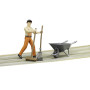 bruder 62130 - Kit de figurines bworld Ouvrier communal - 1:16 Figurine, Véhicule de chantier, Ouvrier du bâtiment, Ferme, Homme