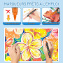 NICETY 120 Feutres Acryliques à Pointe Pinceau - Marqueurs Peinture à l'Eau Multi-Supports pour Pierre, Bois, Céramique, Verre -