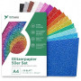 50x Papier pailleté au format A4 : Papier pailleté coloré de 250 g/m² - Idéal pour l'artisanat et la conception créative - Carto