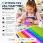50x Papier pailleté au format A4 : Papier pailleté coloré de 250 g/m² - Idéal pour l'artisanat et la conception créative - Carto