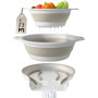 GEVOLI Passoires pliables (lot de 2) – Passoires alimentaires avec base d’égouttage pour évier, idéales pour pâtes, fruits et lé