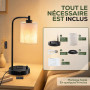 Lampe de Chevet avec Chargeur Sans Fil, USB-C et USB-A, Intensité Variable | Charge sans fil 5 W, USB-C et USB-A, abat-jour en l
