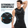 FANGCCC Lot de 2 Débardeurs de Compression Homme, Gilets Gainants Ioniques | Débardeur gainant homme, maintien ciblé du torse, e