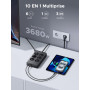 UGREEN 10 EN 1 Multiprise 6 Prises AC 4 USB 20W avec Interrupteur 3680W 16A | 1 USB C 3 USB A, USB-C PD 20W, 1.4M Rallonge Bloc 