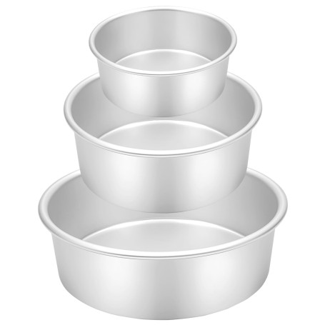 CHLEUI Ensemble de 3 moules à gâteau ronds Ø 10/15/20 cm, moules à pâtisserie professionnelles en aluminium anodisé pour la cuis