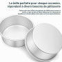 CHLEUI Ensemble de 3 moules à gâteau ronds Ø 10/15/20 cm, moules à pâtisserie professionnelles en aluminium anodisé pour la cuis